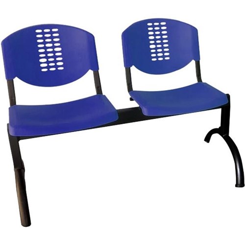 Uni Beam Chair Black Frame Royal Blue Seat