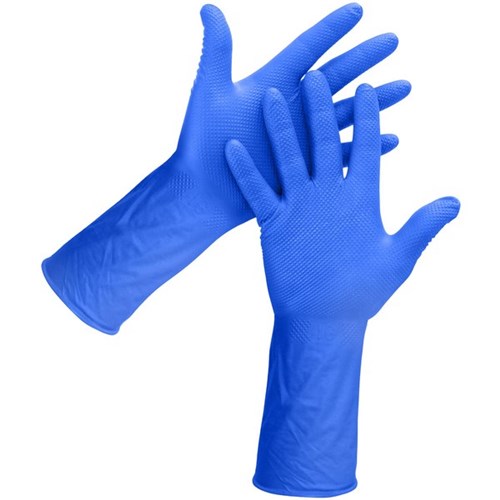 Eagle Diamond Textured Nitrile Gloves 300mm Blue, Carton of 500