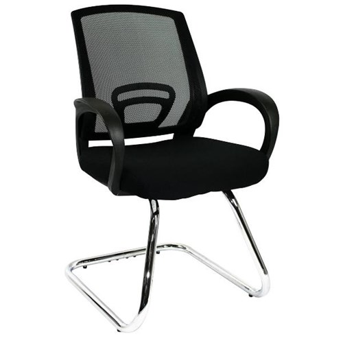 Trice Visitor Chair Cantilever Mesh Back With Arms OfficeMax NZ