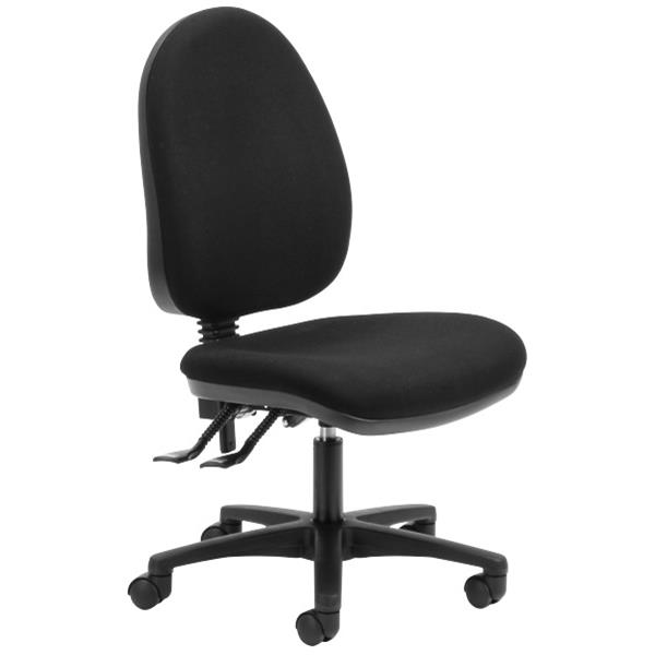 Logic Chair High Back 3 Levers Black Fabric OfficeMax NZ