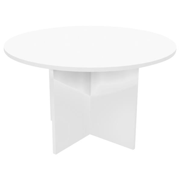Meeting Table Round 1200mm Crucifix Base Snowdrift White OfficeMax NZ