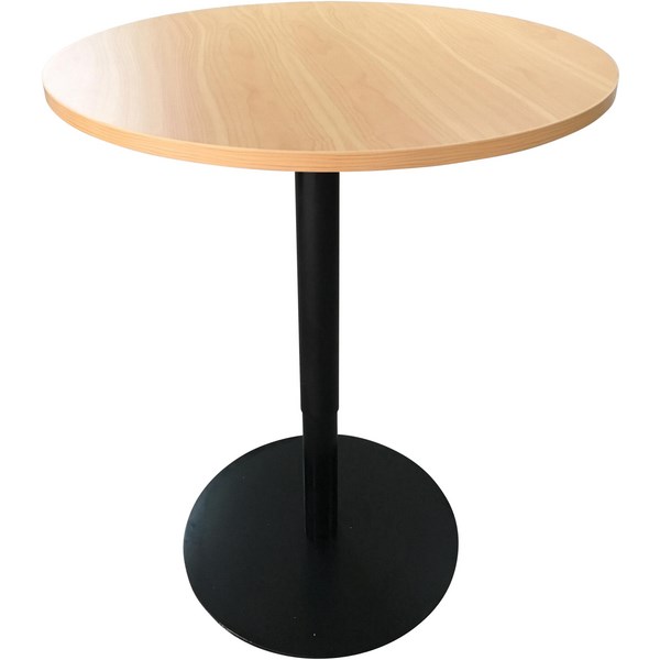 City Height Adjustable Meeting Table Round 900mm Round Base Tawa/Black