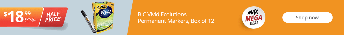 Half Price* on BIC Vivid Ecolutions Permanent Markers, Bullet Tip, Box of 12. Shop now!