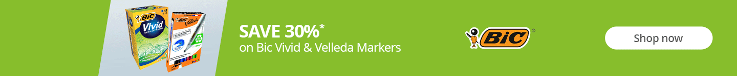 Save 30% on Bic Vivid and Velleda Markers. Shop now.