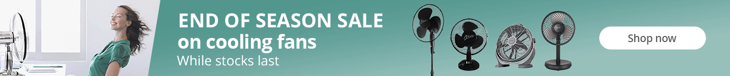 End of season sale on cooling&nbsp;fans.&nbsp;While stocks last. Shop&nbsp;now!
