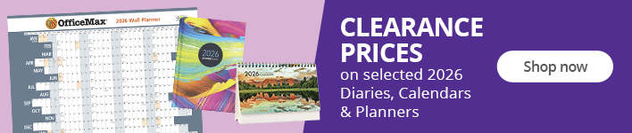 Clearance Prices on selected 2026 Diaries, Calendars and Planners. Shop now!