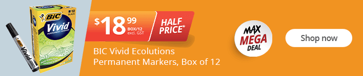 Half Price* on BIC Vivid Ecolutions Permanent Markers, Bullet Tip, Box of 12. Shop now!