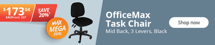 SAVE 20%* on OfficeMax Task Chair, Mid Back, 3 Levers, Black. Shop now!