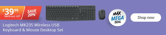 SAVE 20%* on Logitech MK235 Wireless USB Keyboard & Mouse Set. Shop now!