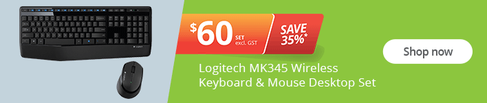 SAVE 35%* on Logitech MK345 Wireless USB Keyboard & Mouse Set. Shop now!