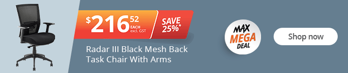 SAVE 25%* on Radar III Task Chair with Arms, Mesh Back, Black. Shop now!