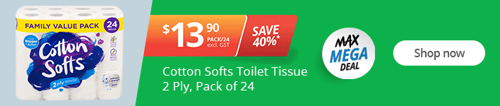 SAVE 40%* on Cotton Softs Toilet Tissue, 2 Ply, Pack of 24. Shop now!