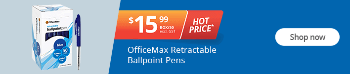 Hot Price offer - OfficeMax Retractable Ballpoint Pens, Box of 50, now only for $15.99 excl GST. Limited-time only offer. Shop now!