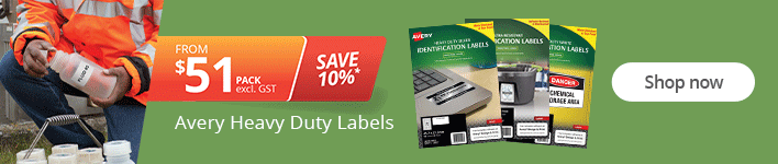 SAVE 10%* on Avery Heavy Duty Labels. Shop now!