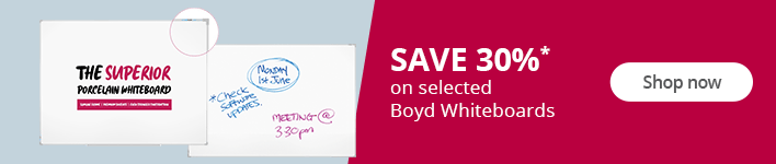 SAVE 30%* on selected BOYD Whiteboards. Shop now!