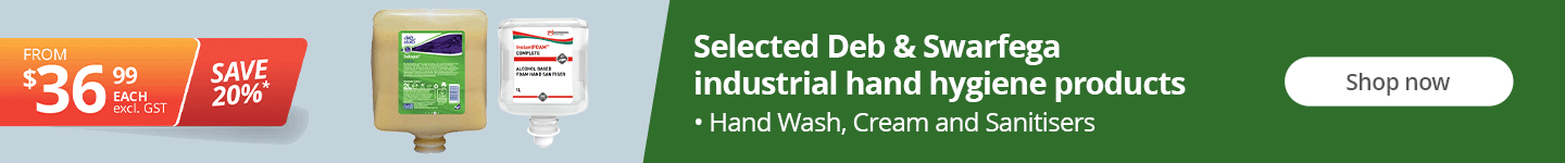 Save 20%* on selected Deb & Swarfega Industrial Hand Hygiene products. Shop now!